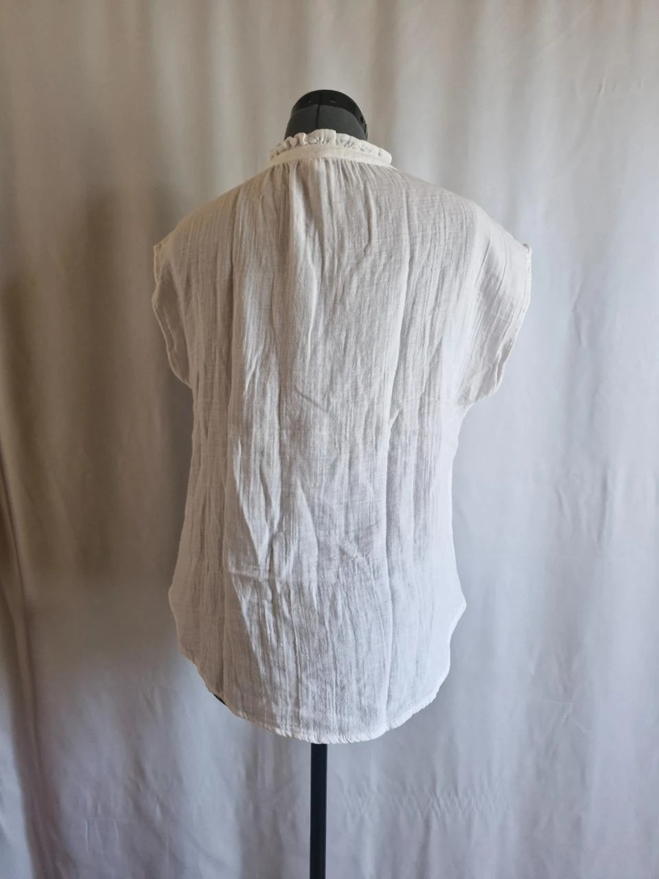Women's Short Sleeve Blouse - White - Size XS – photo 4